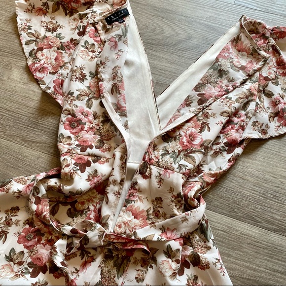 TRIXXI Rust Floral Wrap Dress - Picture 7 of 10